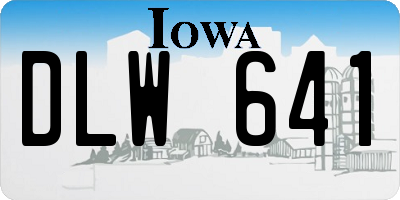 IA license plate DLW641