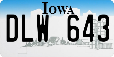 IA license plate DLW643