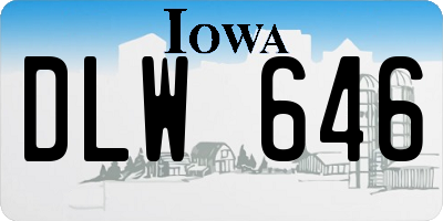 IA license plate DLW646