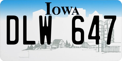 IA license plate DLW647