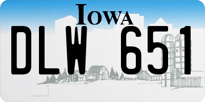 IA license plate DLW651