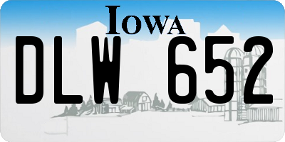 IA license plate DLW652
