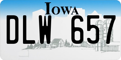 IA license plate DLW657