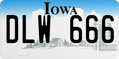IA license plate DLW666