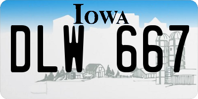 IA license plate DLW667