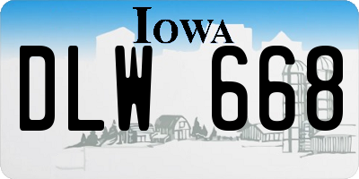 IA license plate DLW668