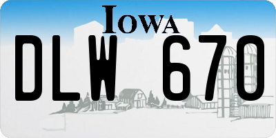 IA license plate DLW670