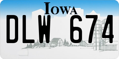 IA license plate DLW674