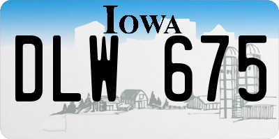 IA license plate DLW675