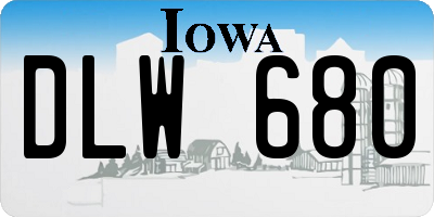 IA license plate DLW680