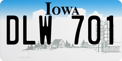 IA license plate DLW701