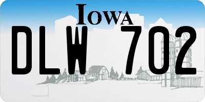 IA license plate DLW702