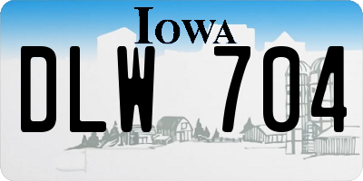 IA license plate DLW704