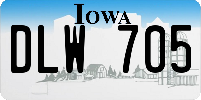 IA license plate DLW705
