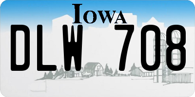 IA license plate DLW708