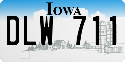 IA license plate DLW711