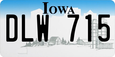 IA license plate DLW715