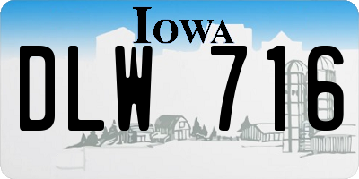 IA license plate DLW716
