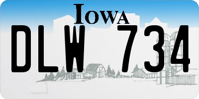 IA license plate DLW734