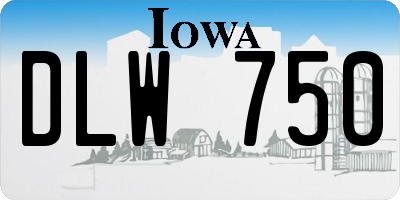 IA license plate DLW750