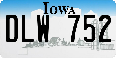 IA license plate DLW752