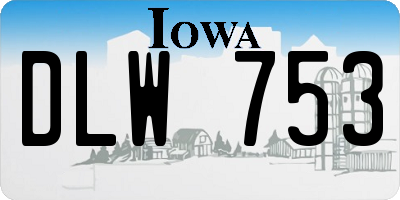 IA license plate DLW753