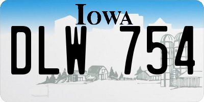 IA license plate DLW754