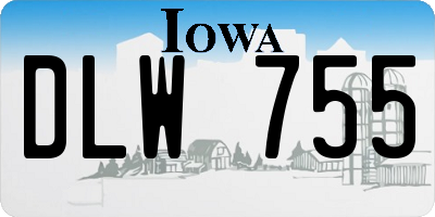 IA license plate DLW755