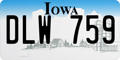 IA license plate DLW759