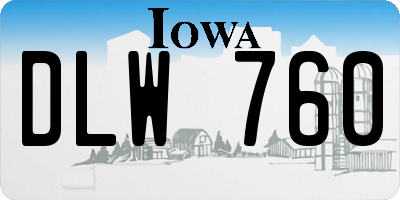 IA license plate DLW760