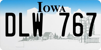 IA license plate DLW767