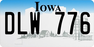 IA license plate DLW776