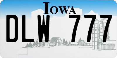 IA license plate DLW777