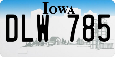 IA license plate DLW785