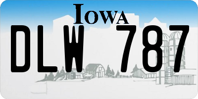 IA license plate DLW787