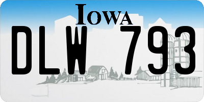 IA license plate DLW793