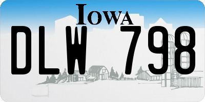 IA license plate DLW798