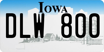 IA license plate DLW800