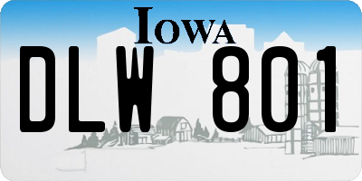 IA license plate DLW801
