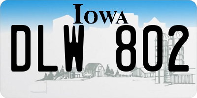 IA license plate DLW802