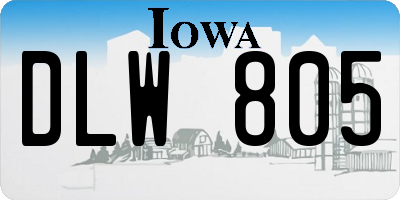 IA license plate DLW805