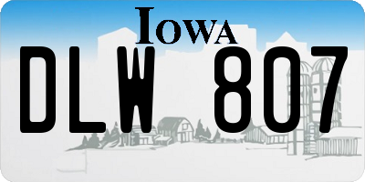 IA license plate DLW807