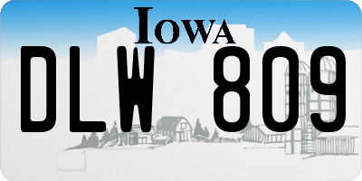 IA license plate DLW809