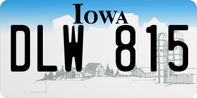 IA license plate DLW815