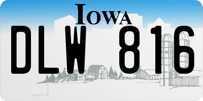 IA license plate DLW816
