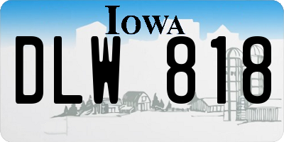 IA license plate DLW818