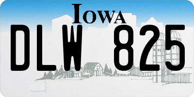 IA license plate DLW825