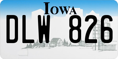 IA license plate DLW826