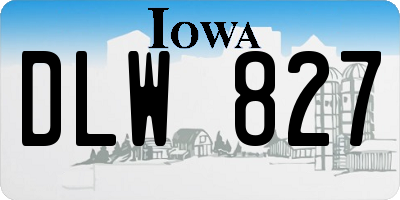 IA license plate DLW827