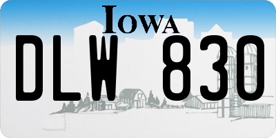 IA license plate DLW830